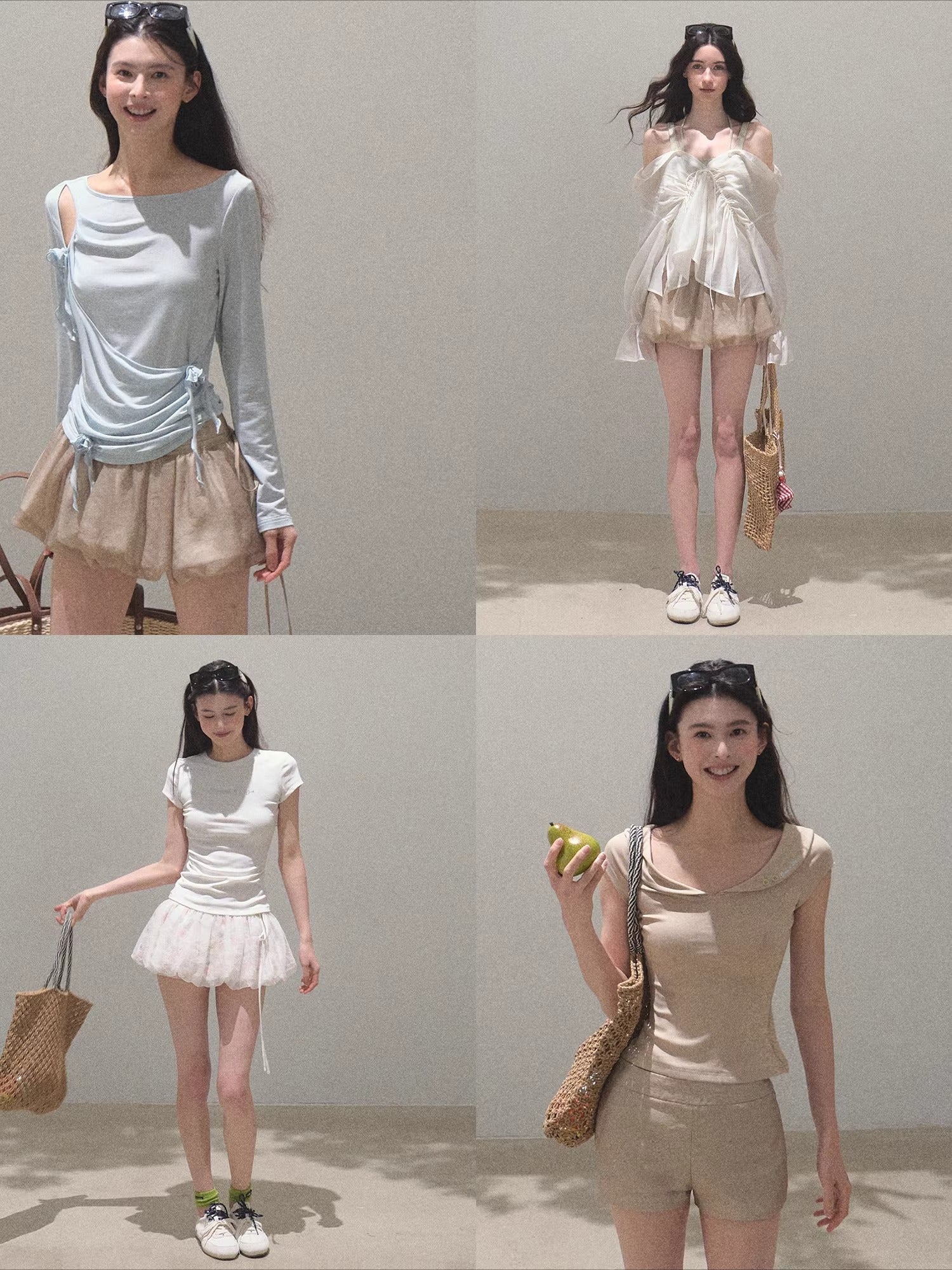 Detachable Floral Cutout Double-Layer Skirt