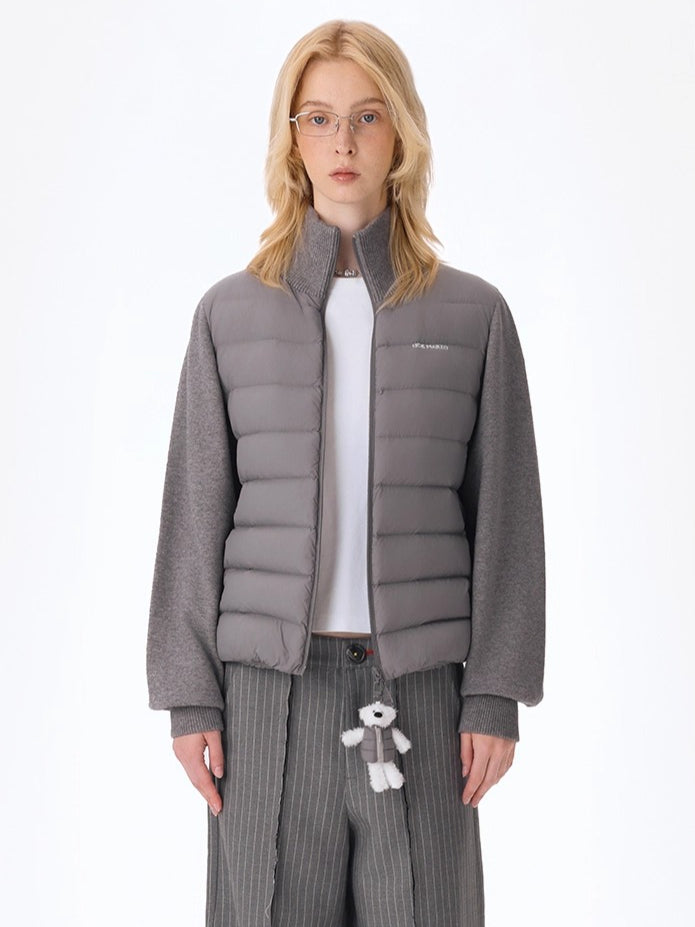 Knit Panel Plush Doll Down Jacket