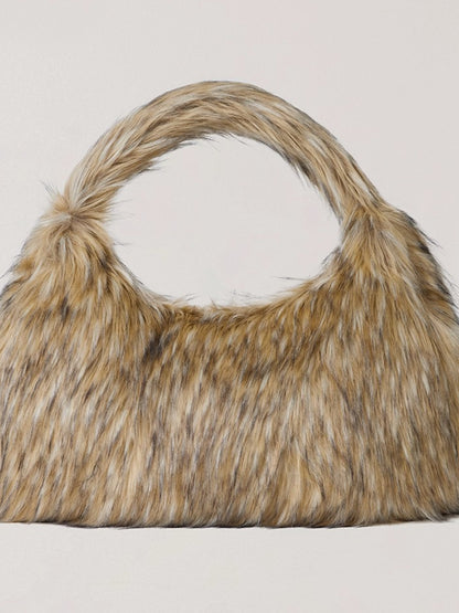 Cross Relic Faux Fur Stone Bag