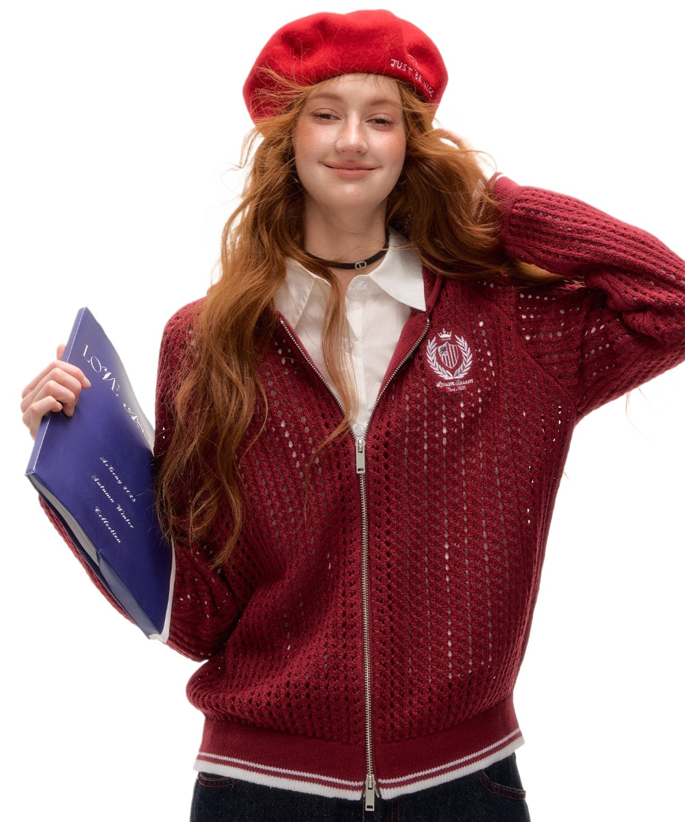 Varsity Embroidered Knit Hoodie