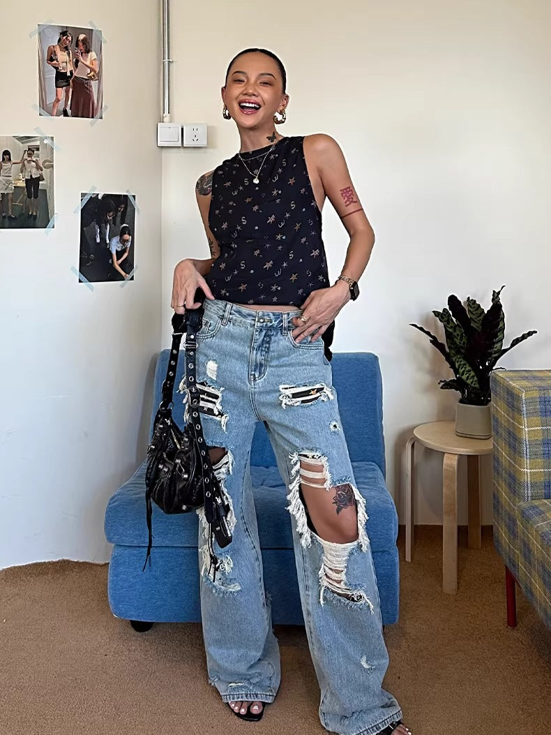 Relaxed Sleeveless Mid-Length Tank Top