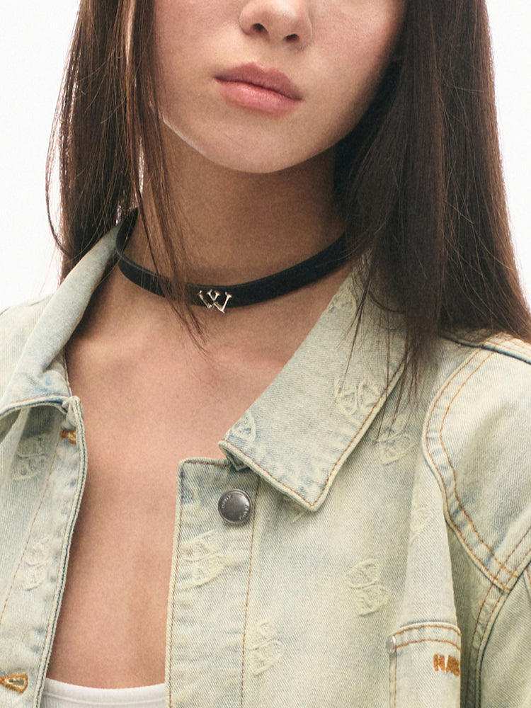 Glossy Black Retro Adjustable Choker