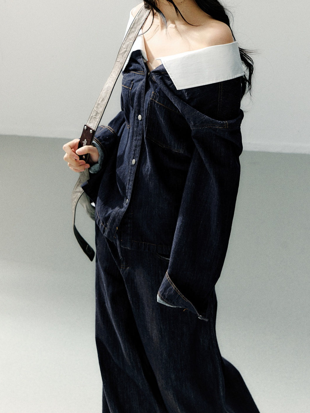 Vintage Wide-Leg Denim Trousers