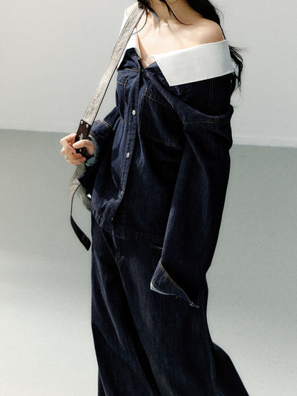 Vintage Wide-Leg Denim Trousers