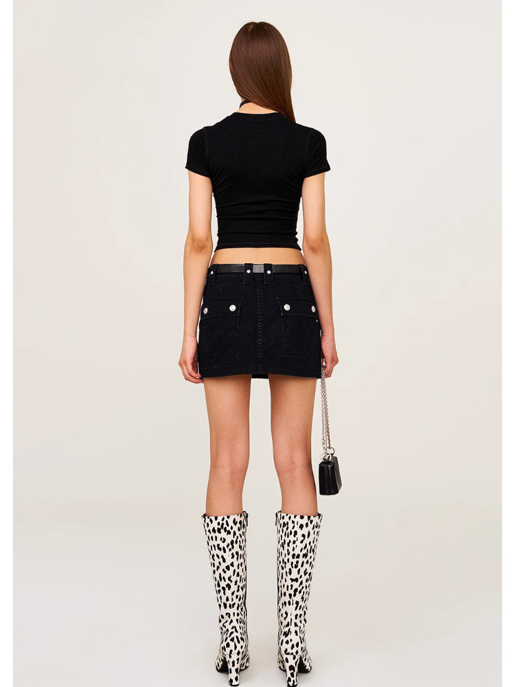 Low Waist Large Pocket Skirt
