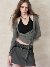 Fake Two-Piece Color-Blocked Strappy T-Shirt - CHINASQUAD