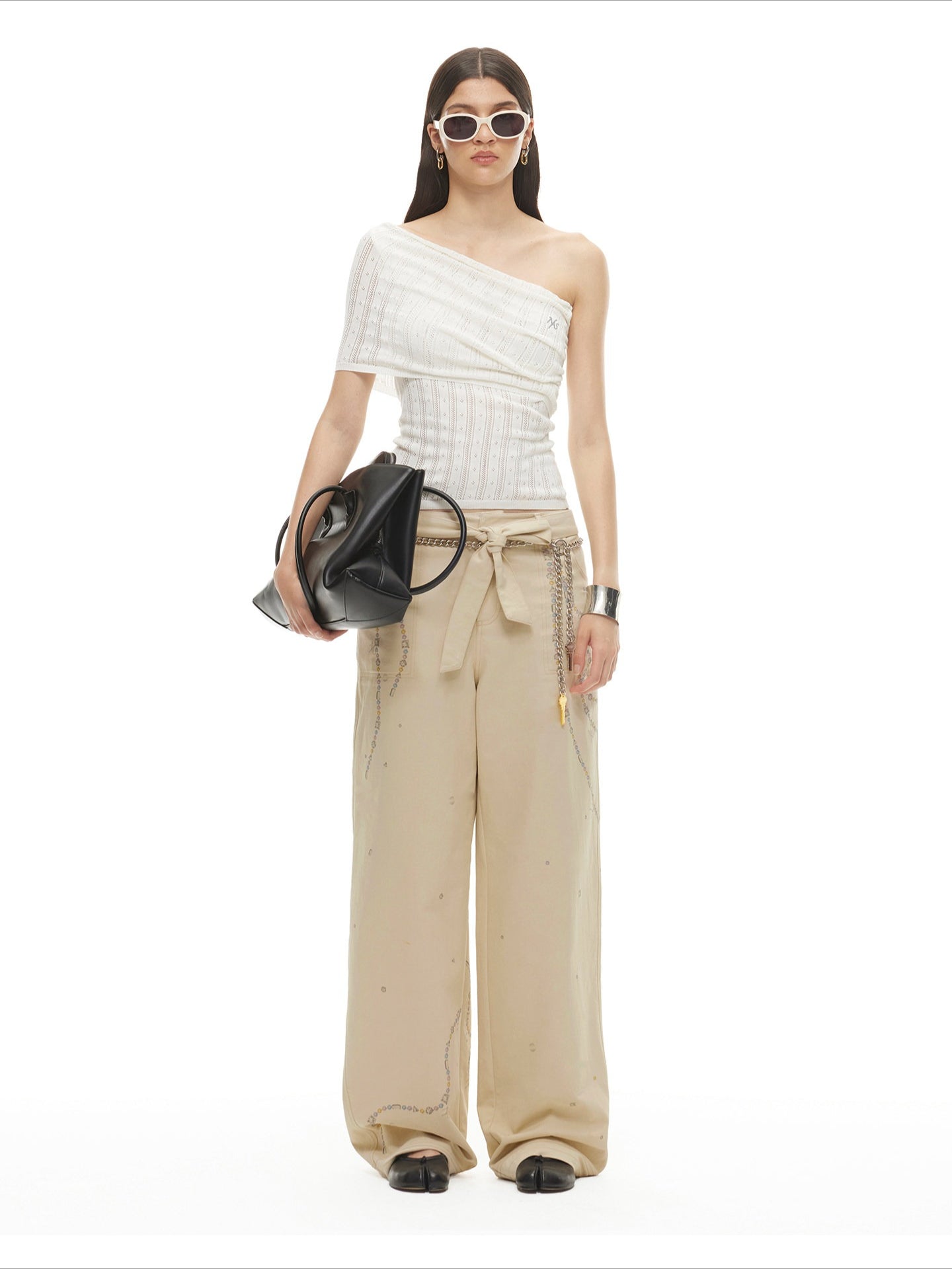 Rosa One-Shoulder Layered Lyocell Linen Tee