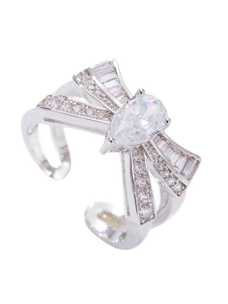 Bow Ring 925 Silver Adjustable Ring