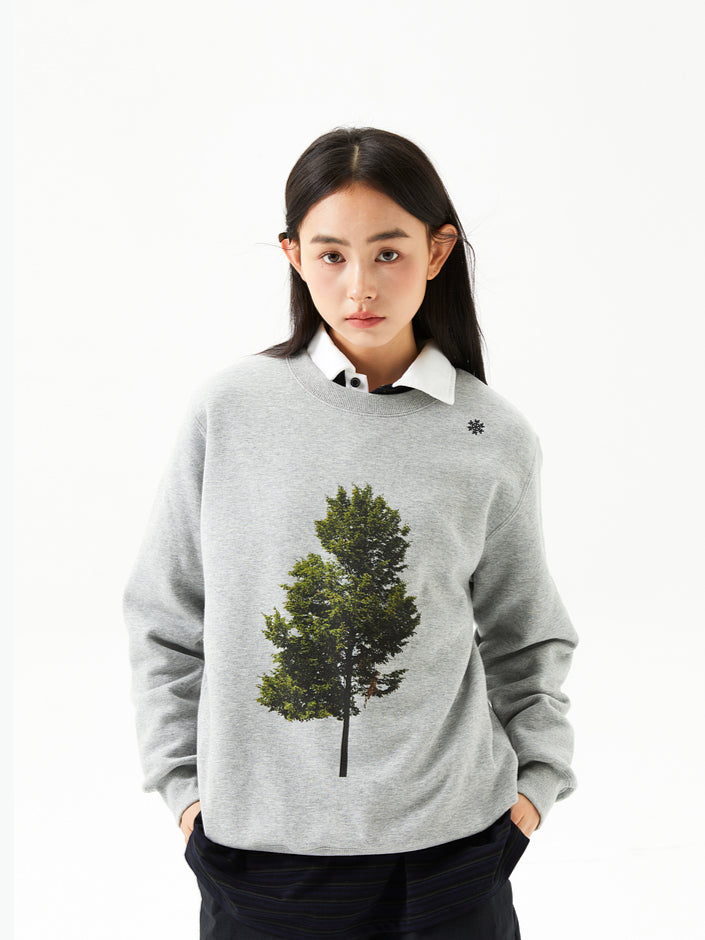 Loose Fit Printed Crew Neck Sweatshirt