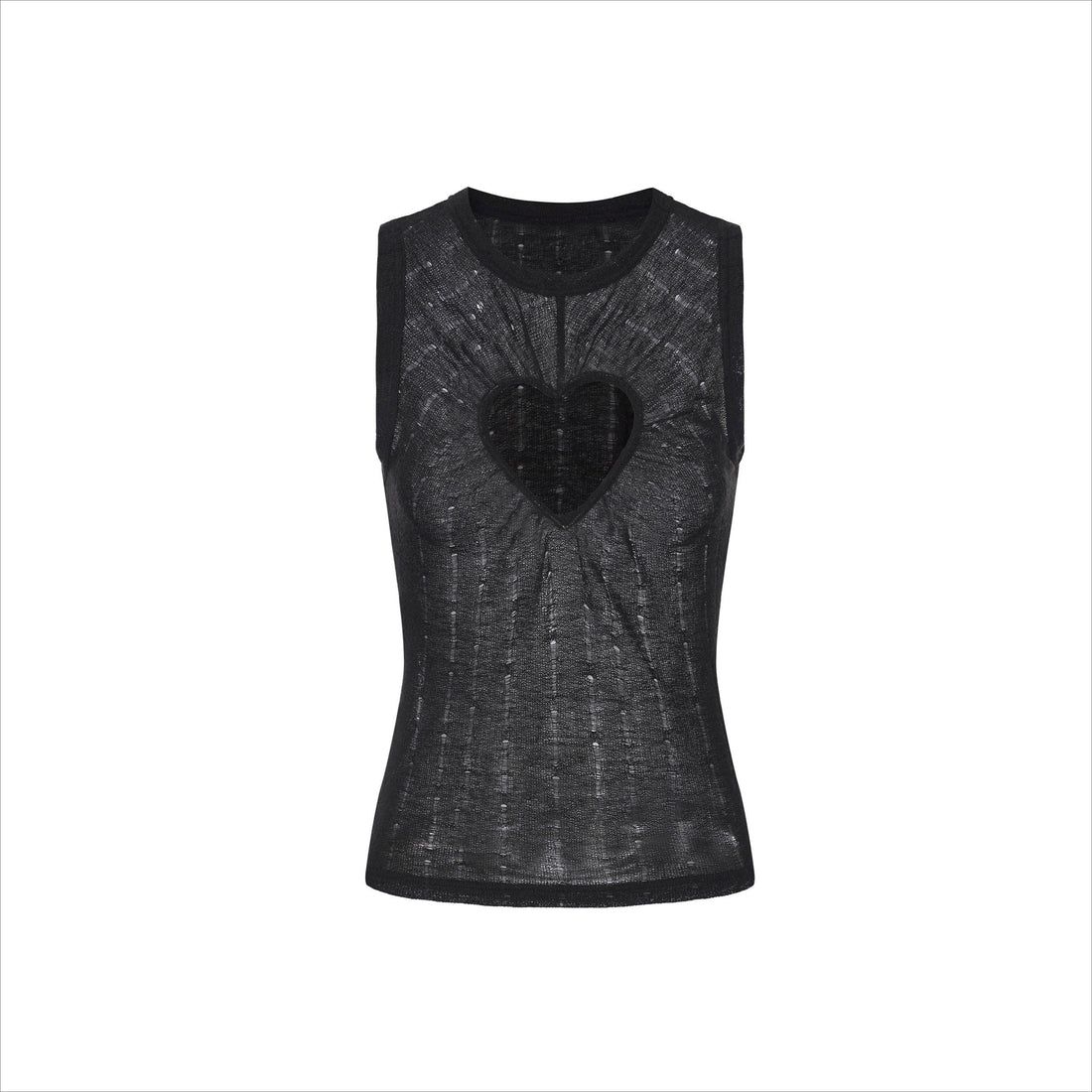 24ANS Deconstructed Cut-Out Punk Tank Top – Black