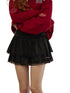 Suede Pleated Lace Puff A-Line Mini Skirt - CHINASQUAD