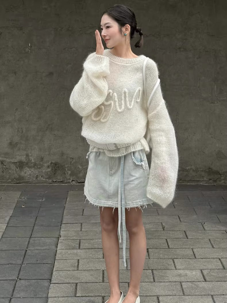 Mohair-Blend Oversized Knit Sweater