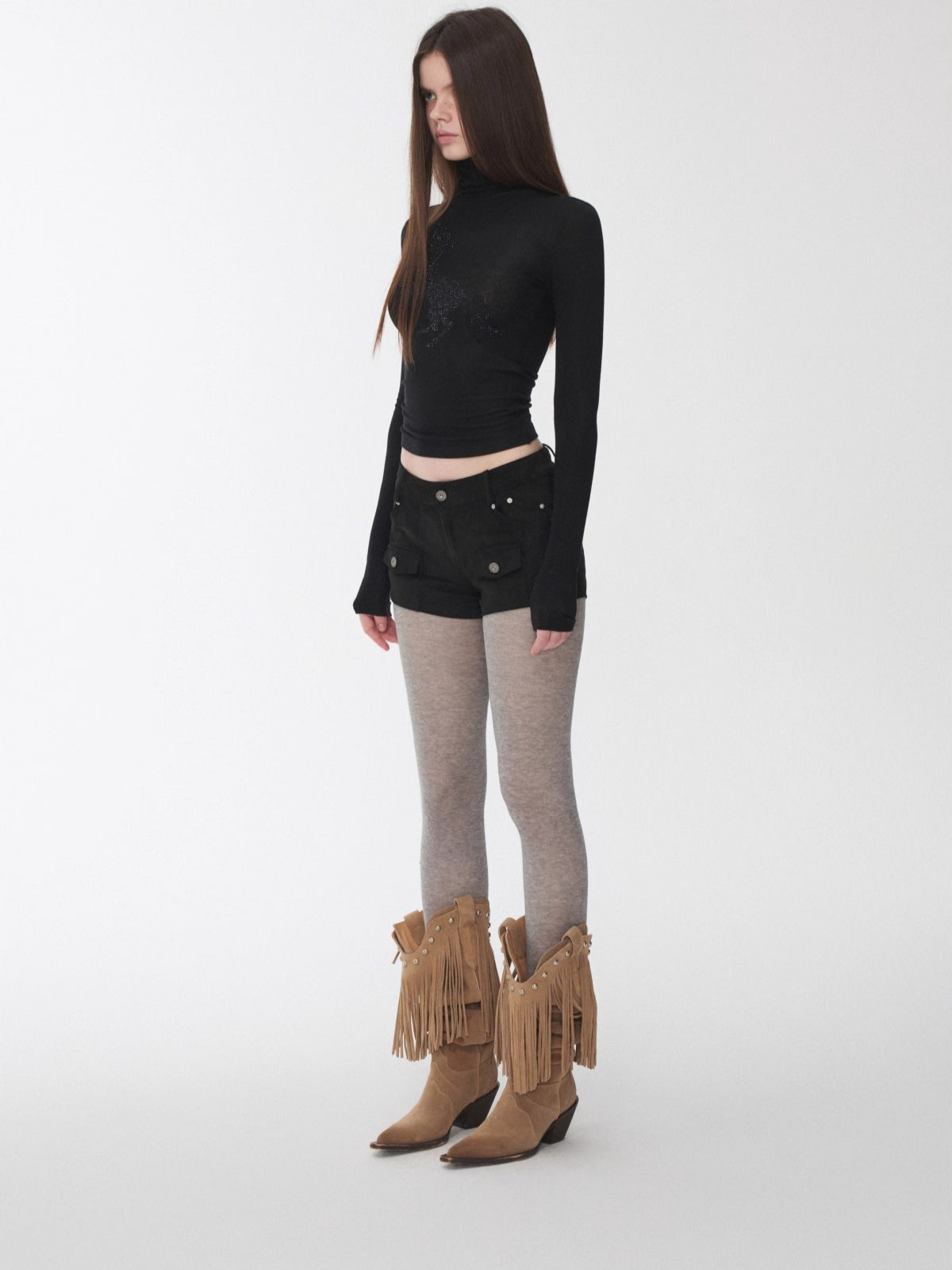 Crystal-Embellished Turtleneck