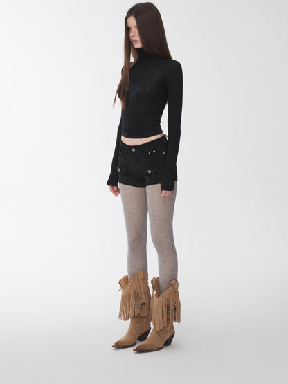 Crystal-Embellished Turtleneck