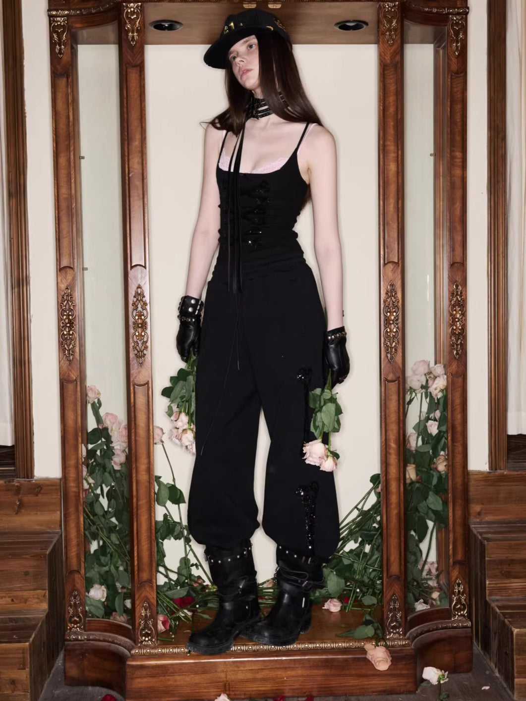 Stand-Collar Cropped Sweatshirt &amp; Jogger Set