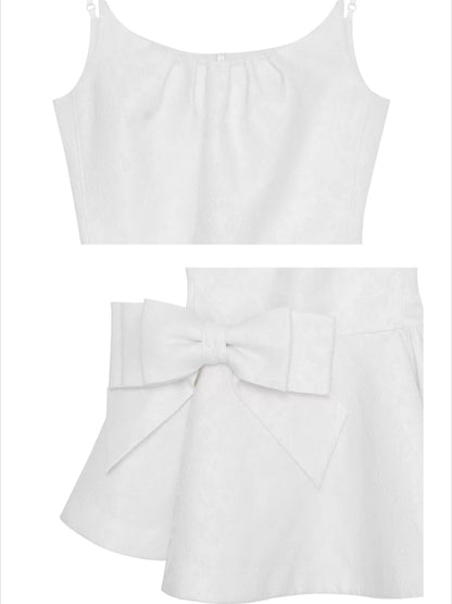Bow-Detailed Satin-Blend Midi Slip Dress