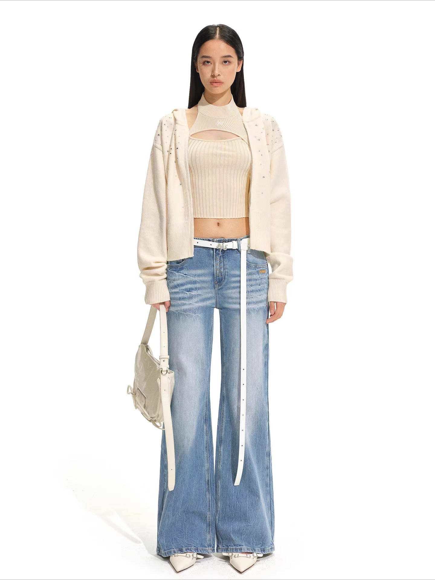 Olympia Halter Neck Fitted Knit Tank Top