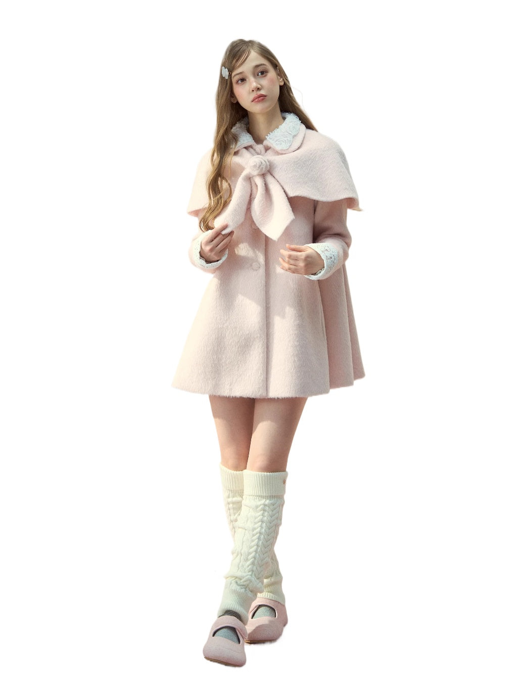 Rose Cape Wool-Blend Coat