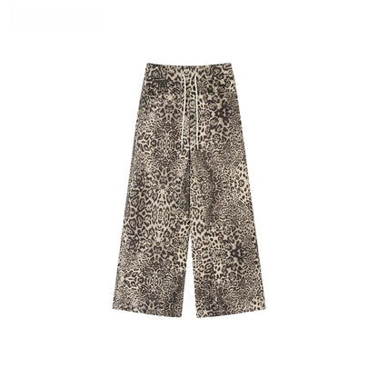 Contrast Waistband Straight-Leg Cotton Sweatpants