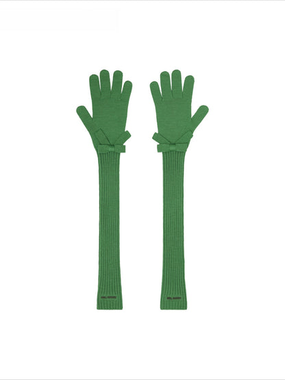 Textured Wool-Blend Knit Gloves