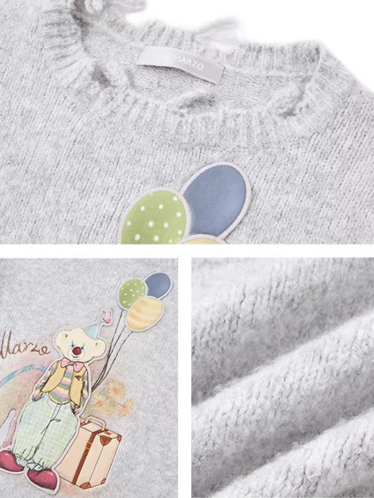 Illustrated Crewneck Knit Sweater