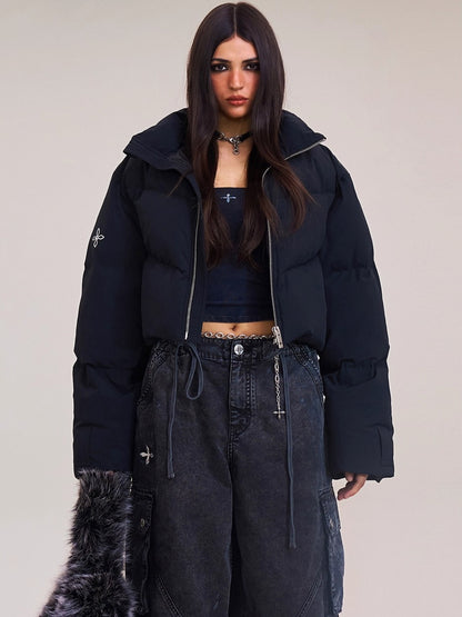 Sculpted Cross Cropped Down Jacket