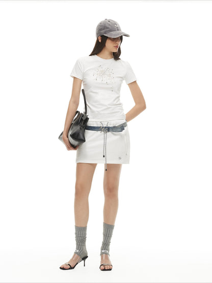 Matisse Drawstring A-Line Mini Skirt