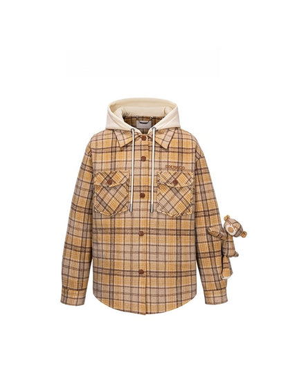 Plaid Hooded Retro Overshirt Jacket