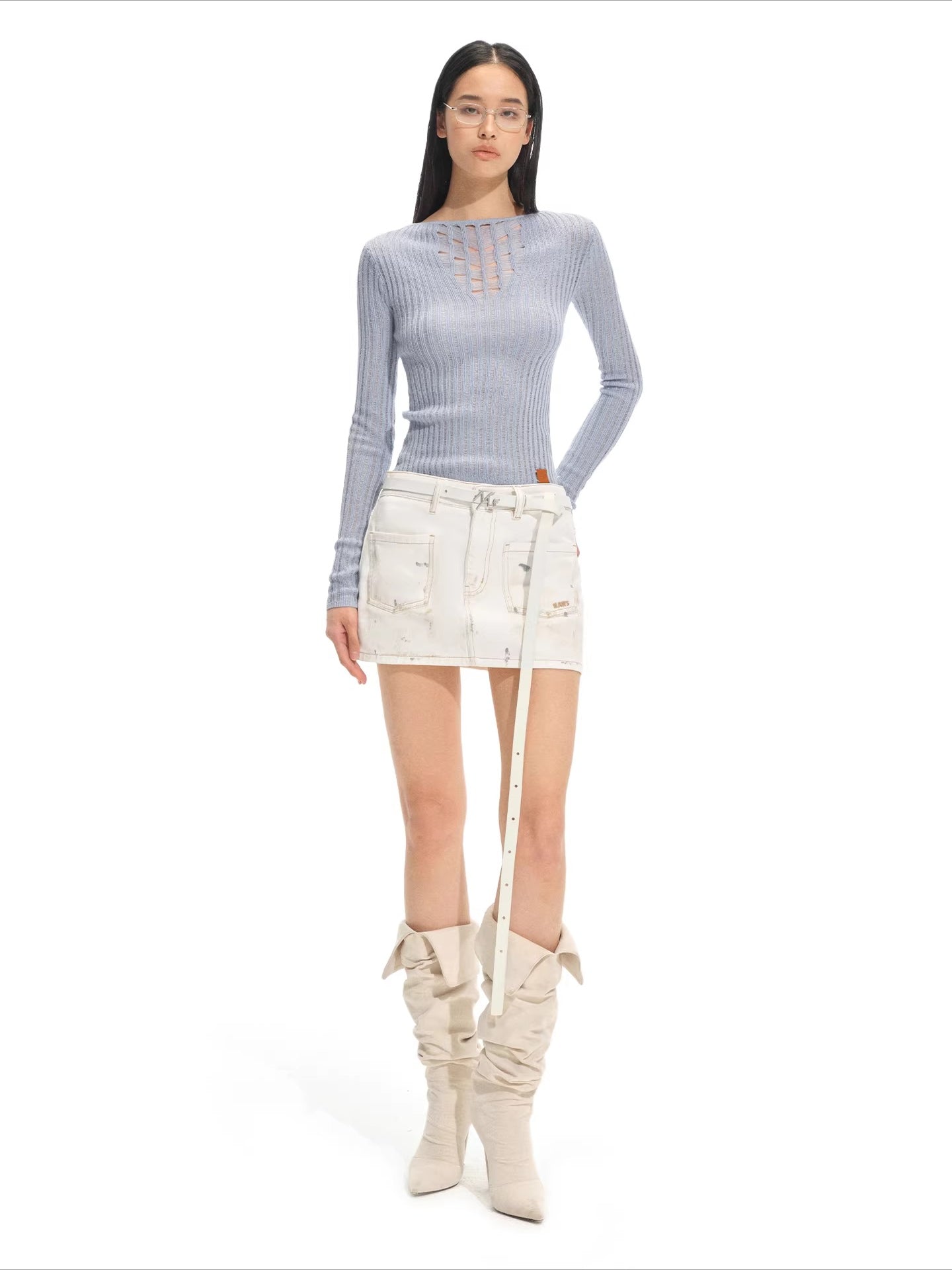 Blue Ridge V-Neck Fitted Knit Sweater