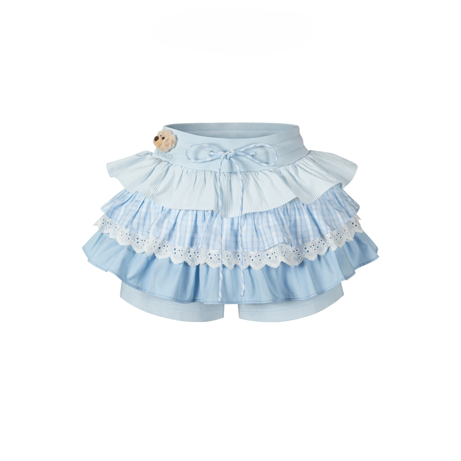 Patchwork Ruffle Tiered Skort