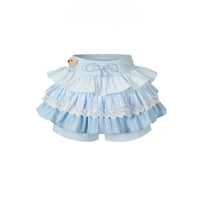 Patchwork Ruffle Tiered Skort
