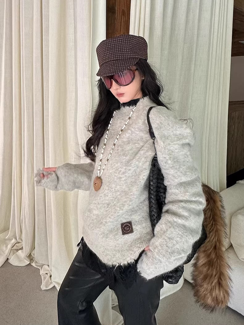 Soft-Touch Alpaca-Blend Crewneck Sweater