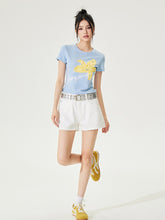 Color Diamond Floral Regular Shoulder T-shirt - CHINASQUAD