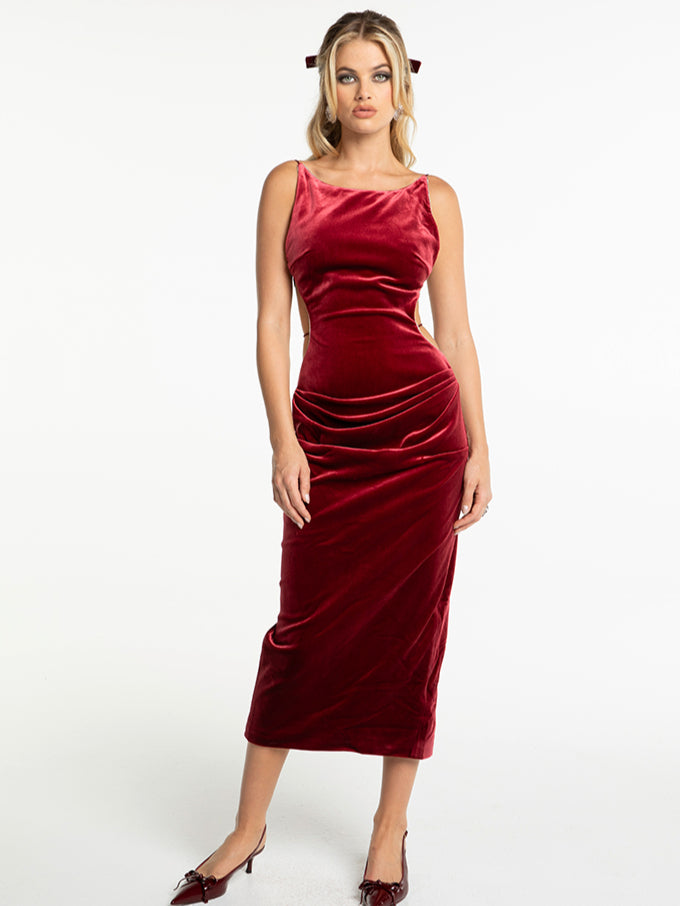 Velvet Open-Back Dress