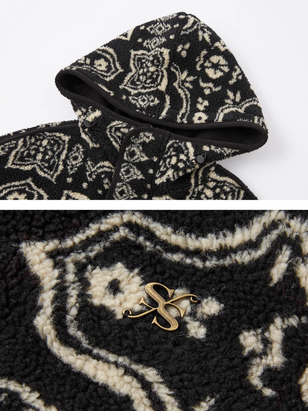 Jacquard Fleece Hooded Casual Jacket