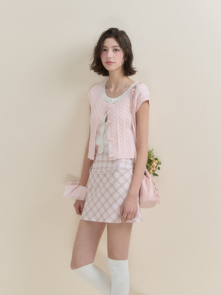 Fake Two-piece Short Sleeve Knitted Top