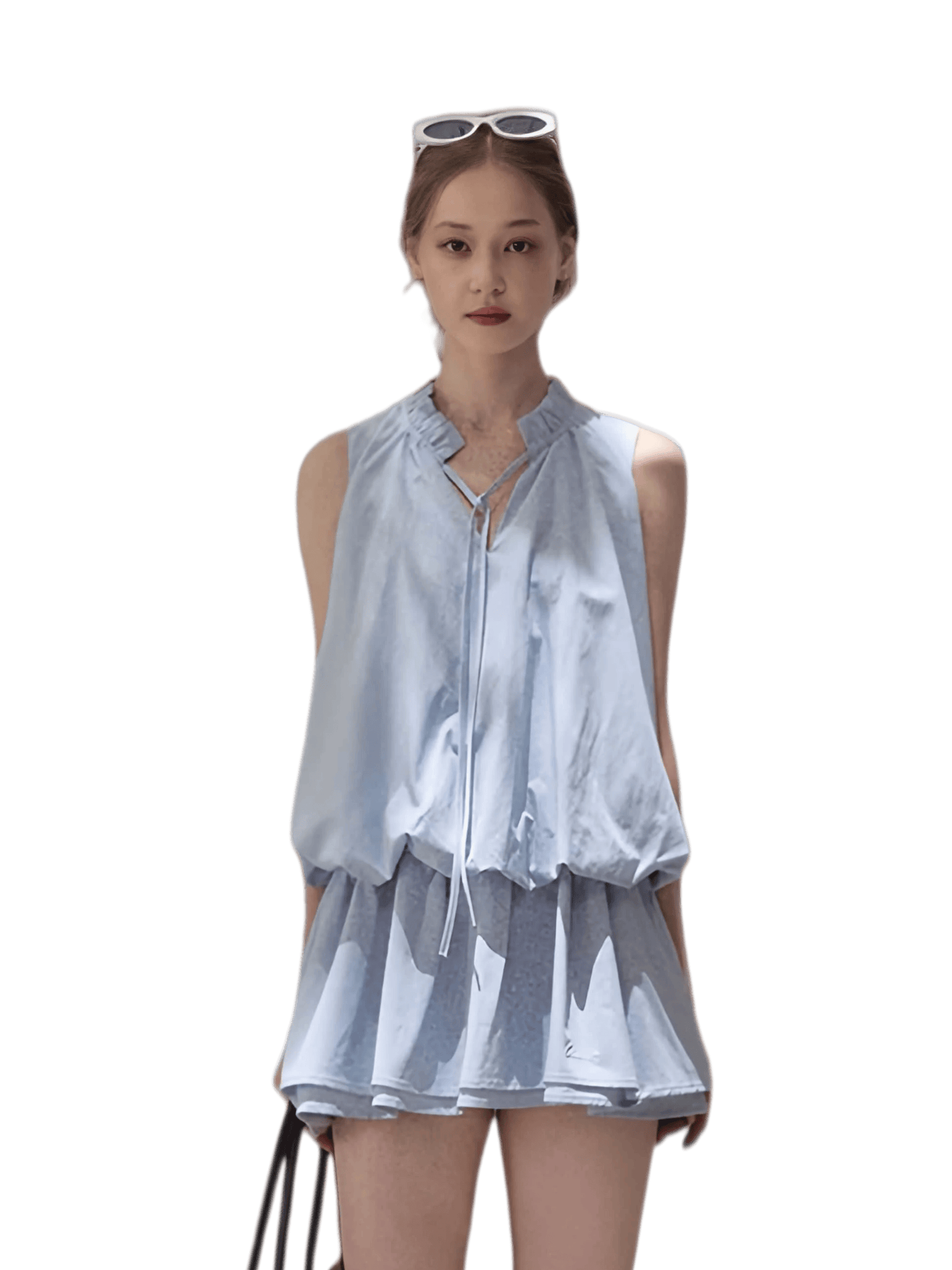 Lyocell Cotton Bubble Hem Dress