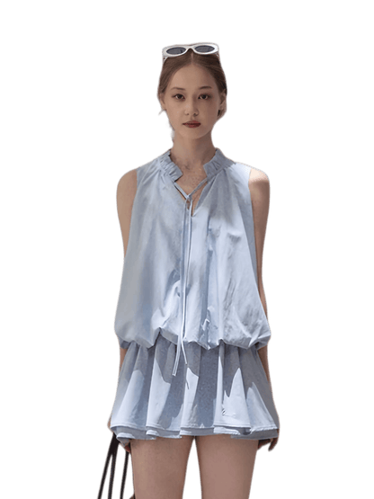 Lyocell Cotton Bubble Hem Dress