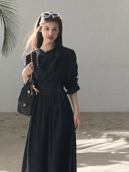 Ribbon Waist-Cinched Maxi Dress