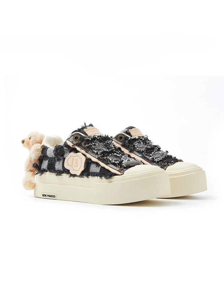 Bear Denim Badge Sneakers