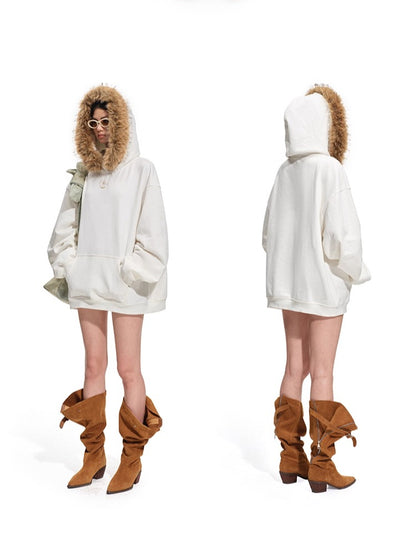 Polar Relaxed Eco-Fox Fur Hoodie