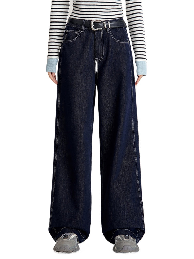 High-Waisted Zip Slim-FitFloor-Length Jeans