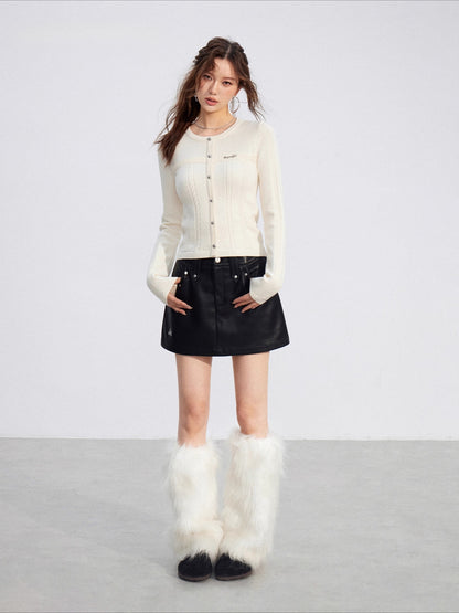 Dual-Layer Cable-Knit Long-Sleeve Turtleneck