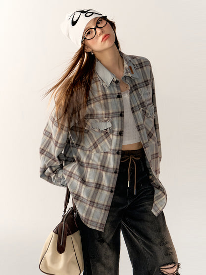 Plaid Long-Sleeve Shirt