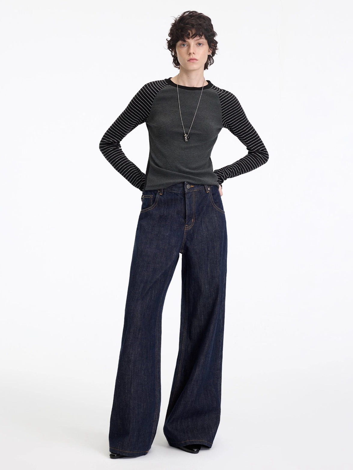 Contrast Raglan Slim-Fit Long-Sleeve Tee