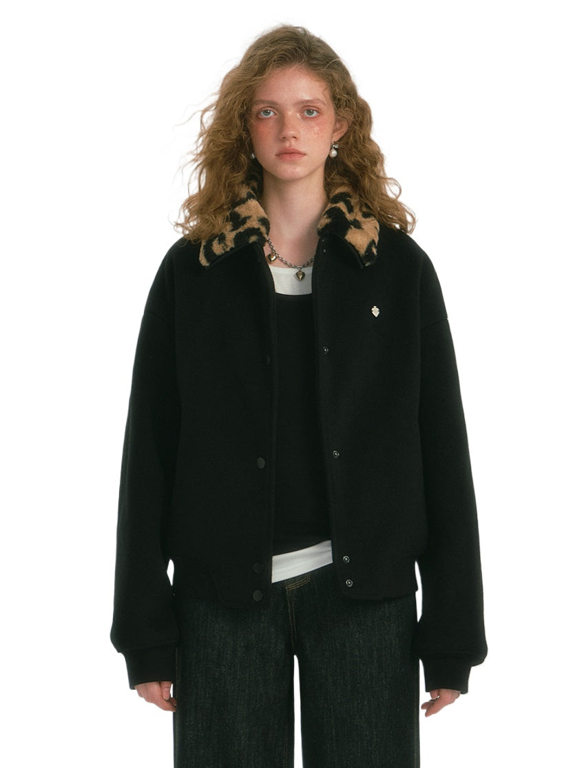 Detachable Fur Collar Baseball Jacket