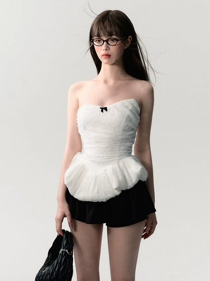 White Lace Corset Tube Top