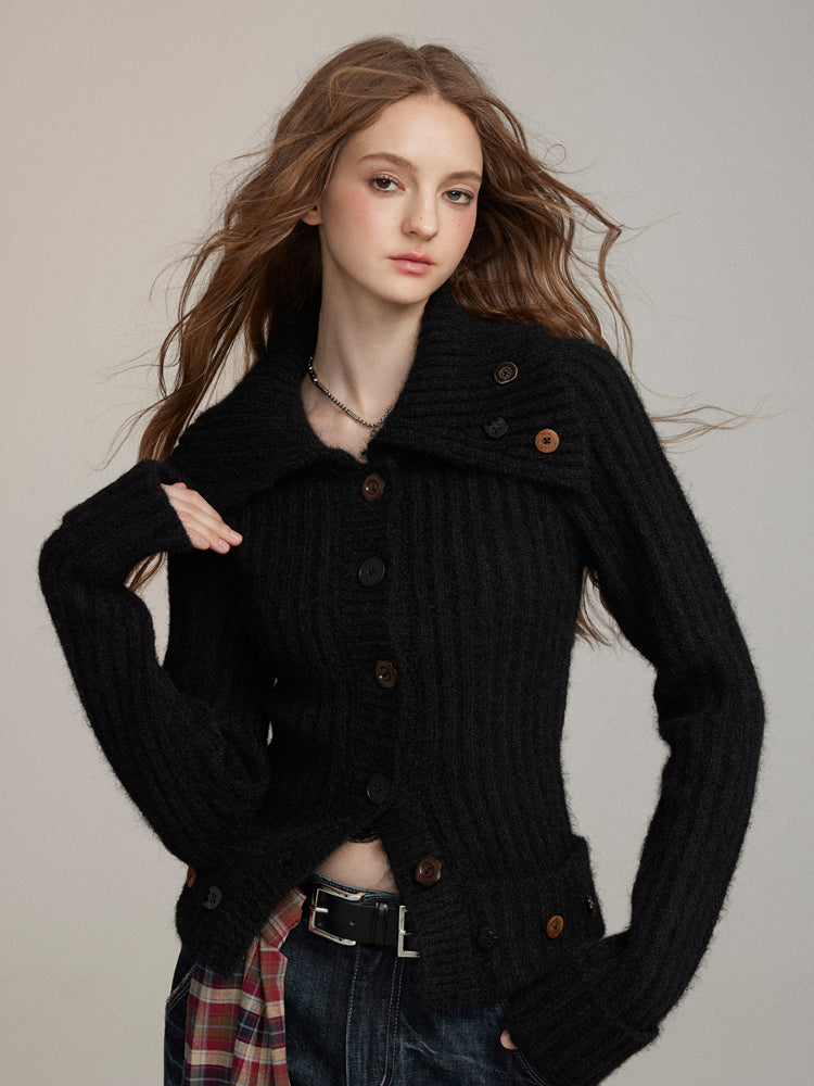 Wool Button Knitted Cardigan