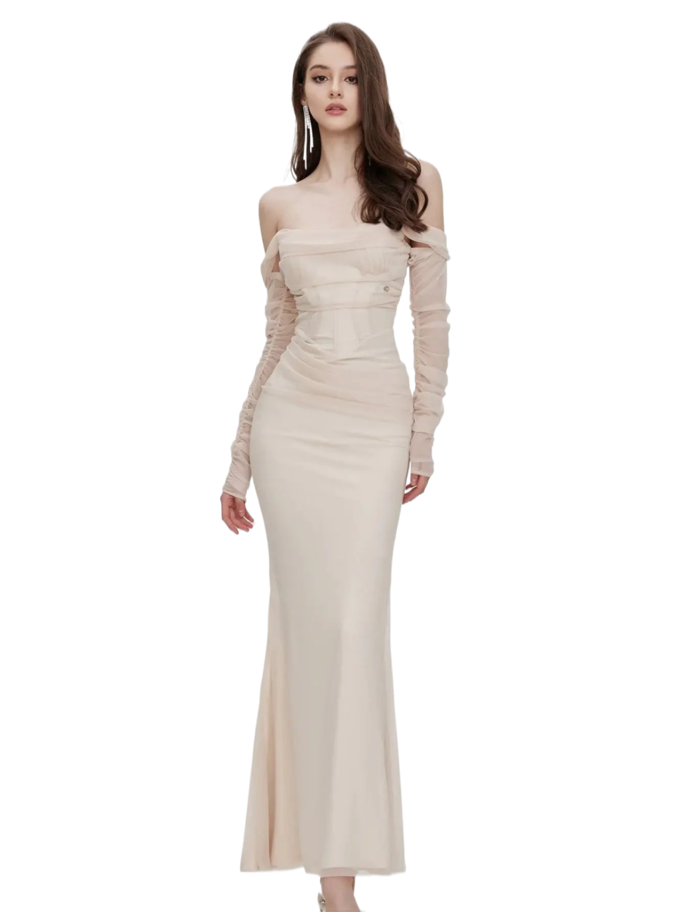 Ariel Mesh Off-Shoulder Mermaid Dress