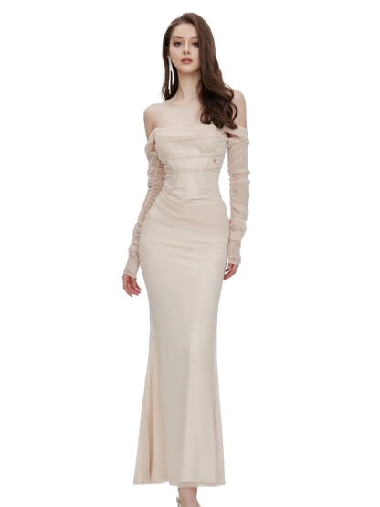 Ariel Mesh Off-Shoulder Mermaid Dress